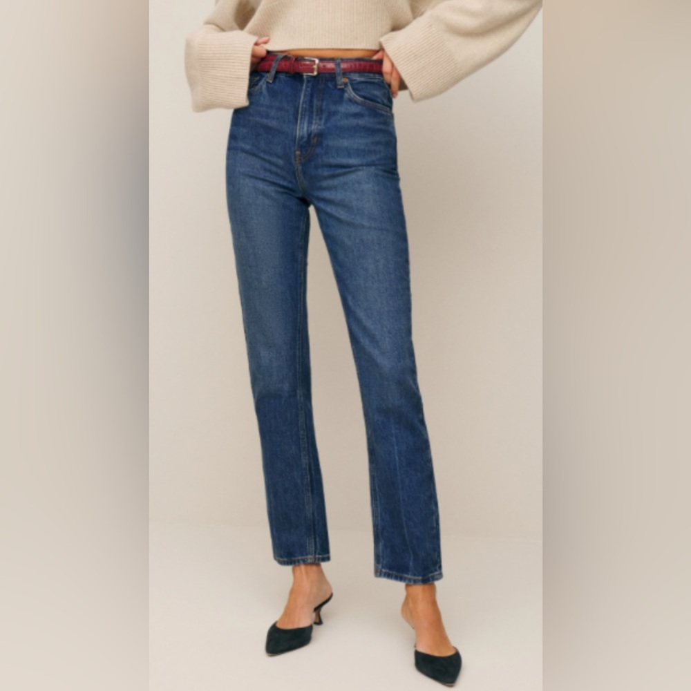 REFORMATION Liza Ultra High Rise Straight Jeans In Icarian Sz 23